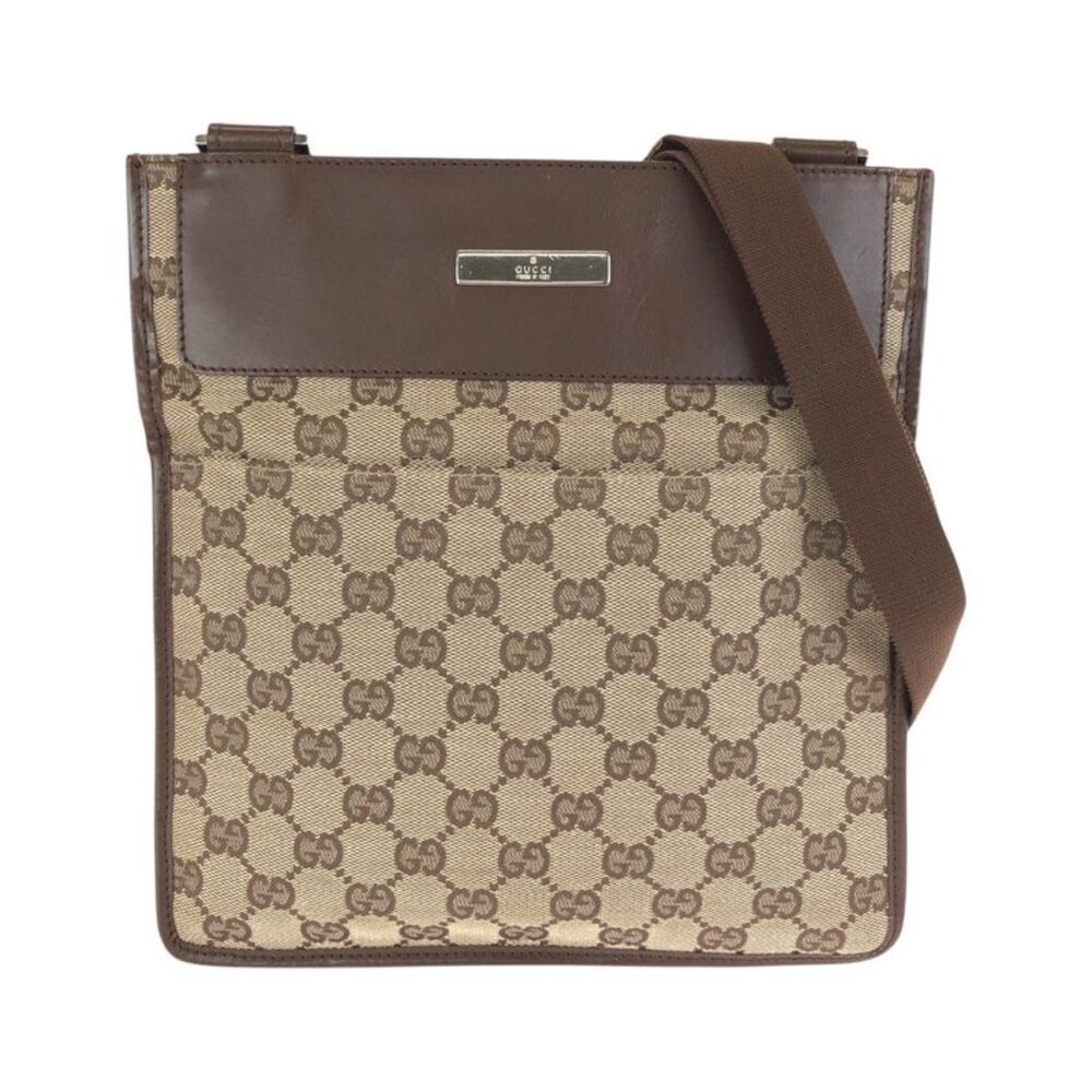 Gucci GG Canvas Leather Messenger Bag